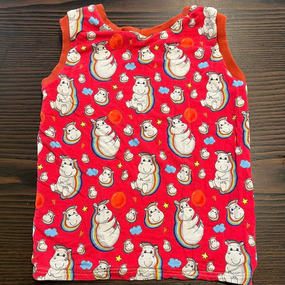Custom Made Organic Cotton Pajamas Kawaii Rainbow Hippo Size 6 - Picture 4 of 7